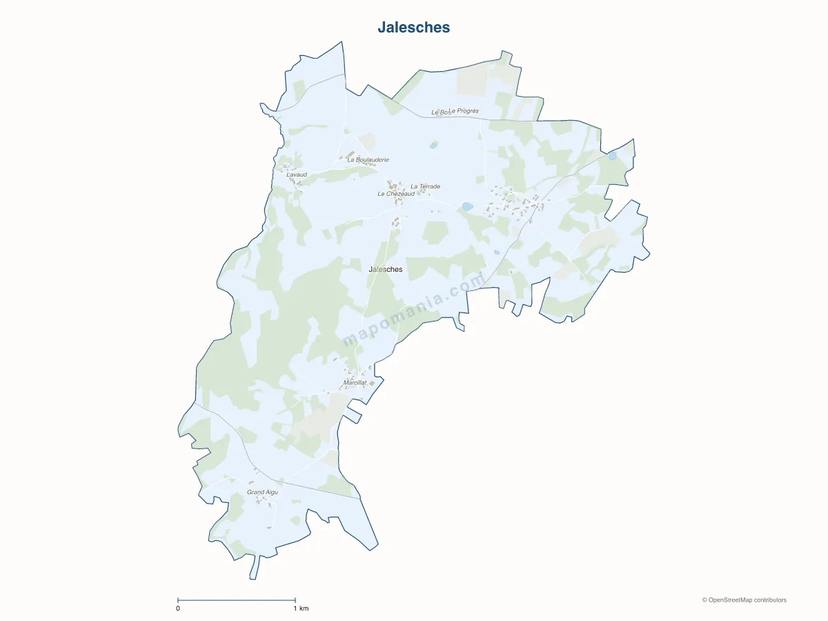 Carte de Jalesches à personnaliser