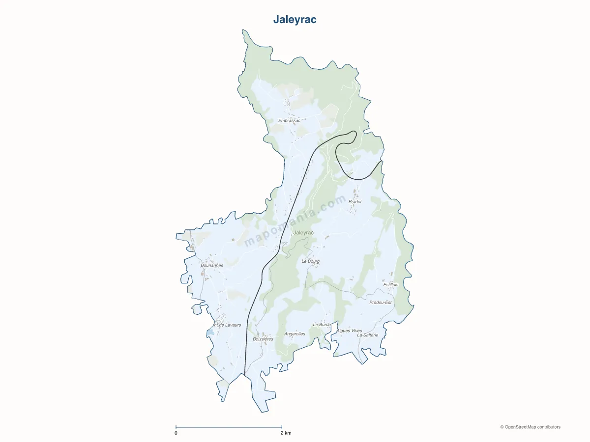 Carte de Jaleyrac à personnaliser