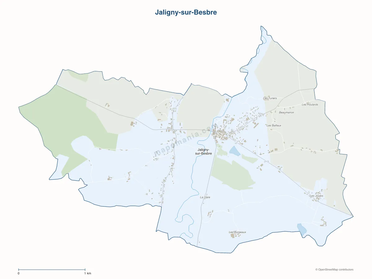 Carte de Jaligny-sur-Besbre à personnaliser