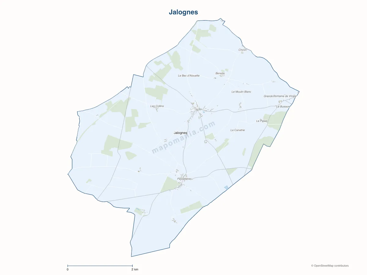 Carte de Jalognes à personnaliser