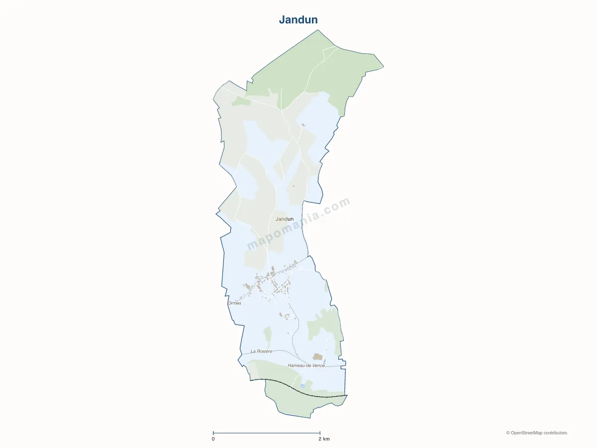 Carte de Jandun à personnaliser