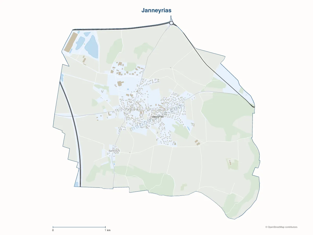 Carte de Janneyrias à personnaliser