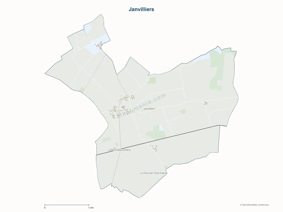 Carte de Janvilliers à personnaliser