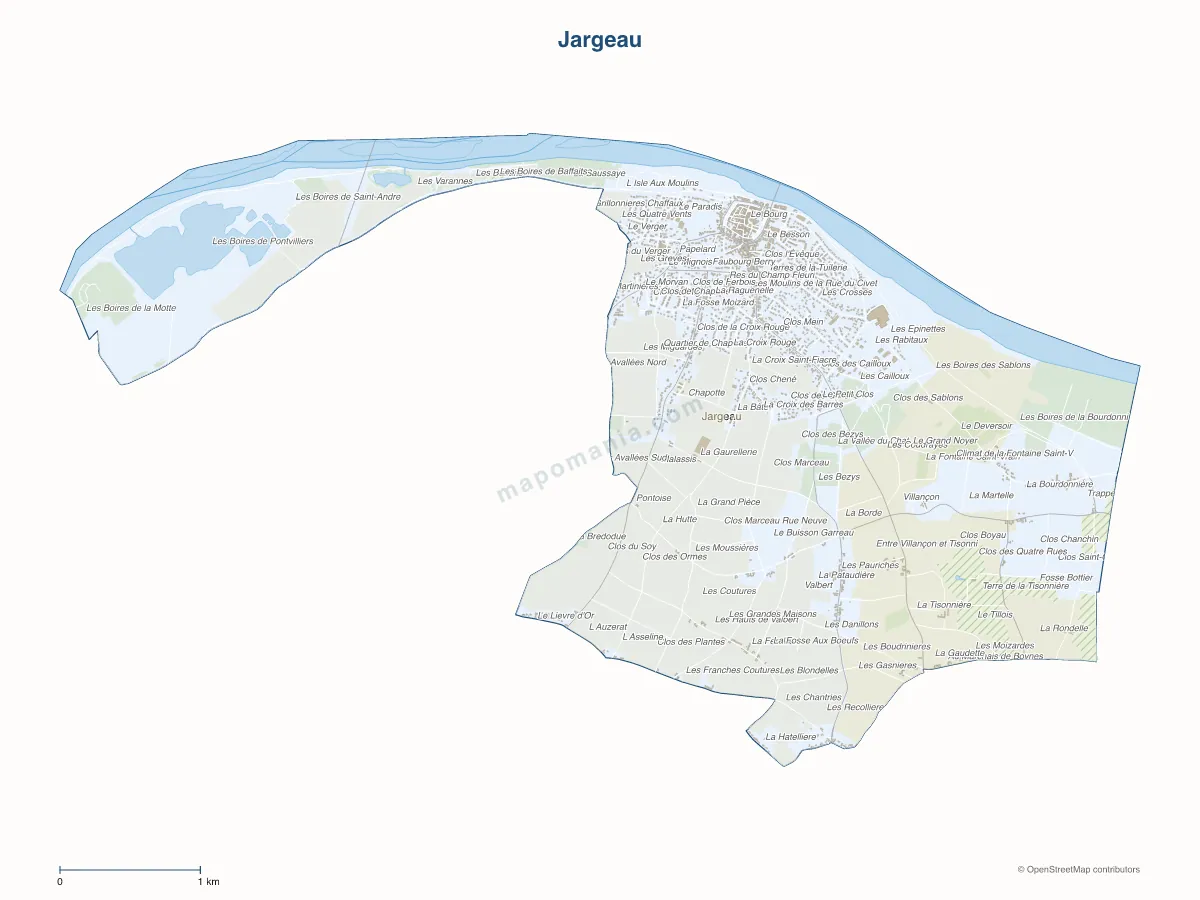 Carte de Jargeau à personnaliser
