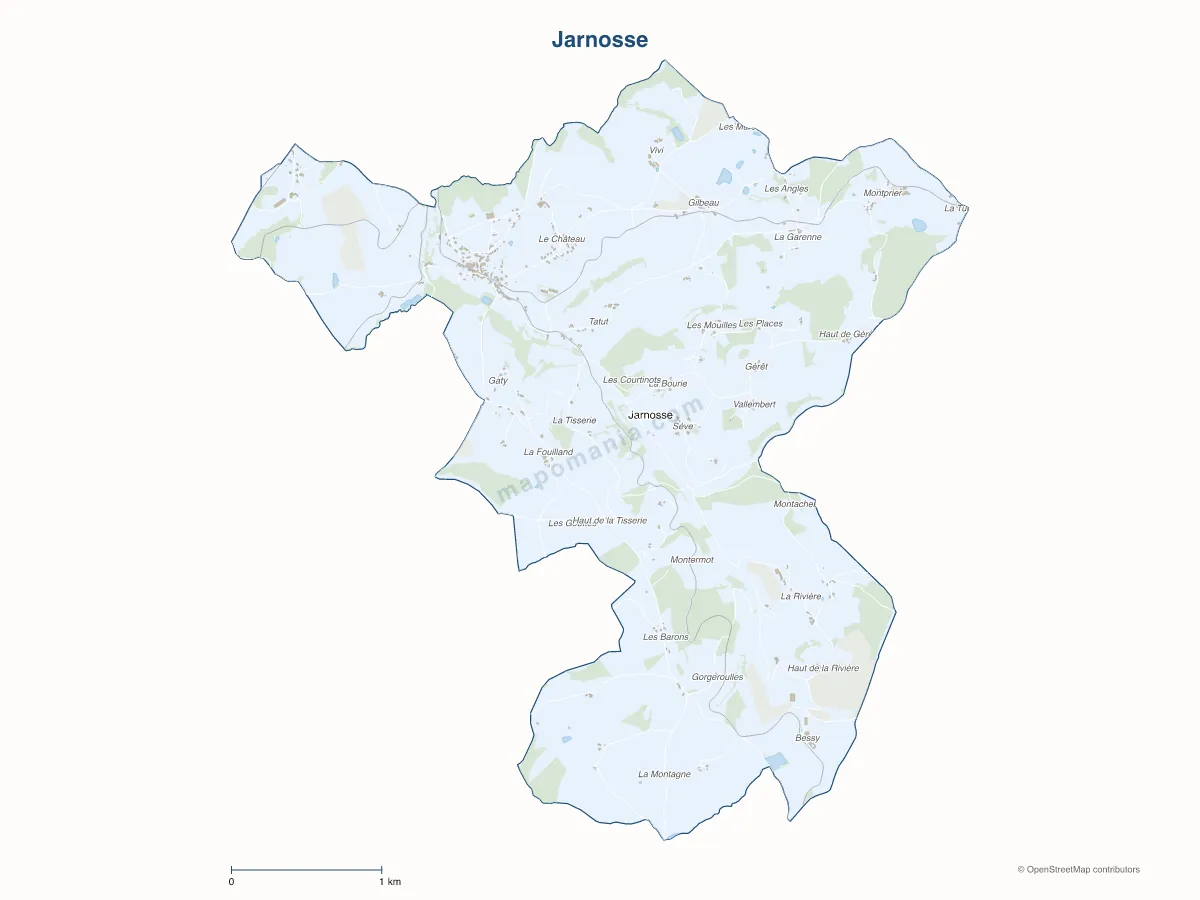 Carte de Jarnosse à personnaliser