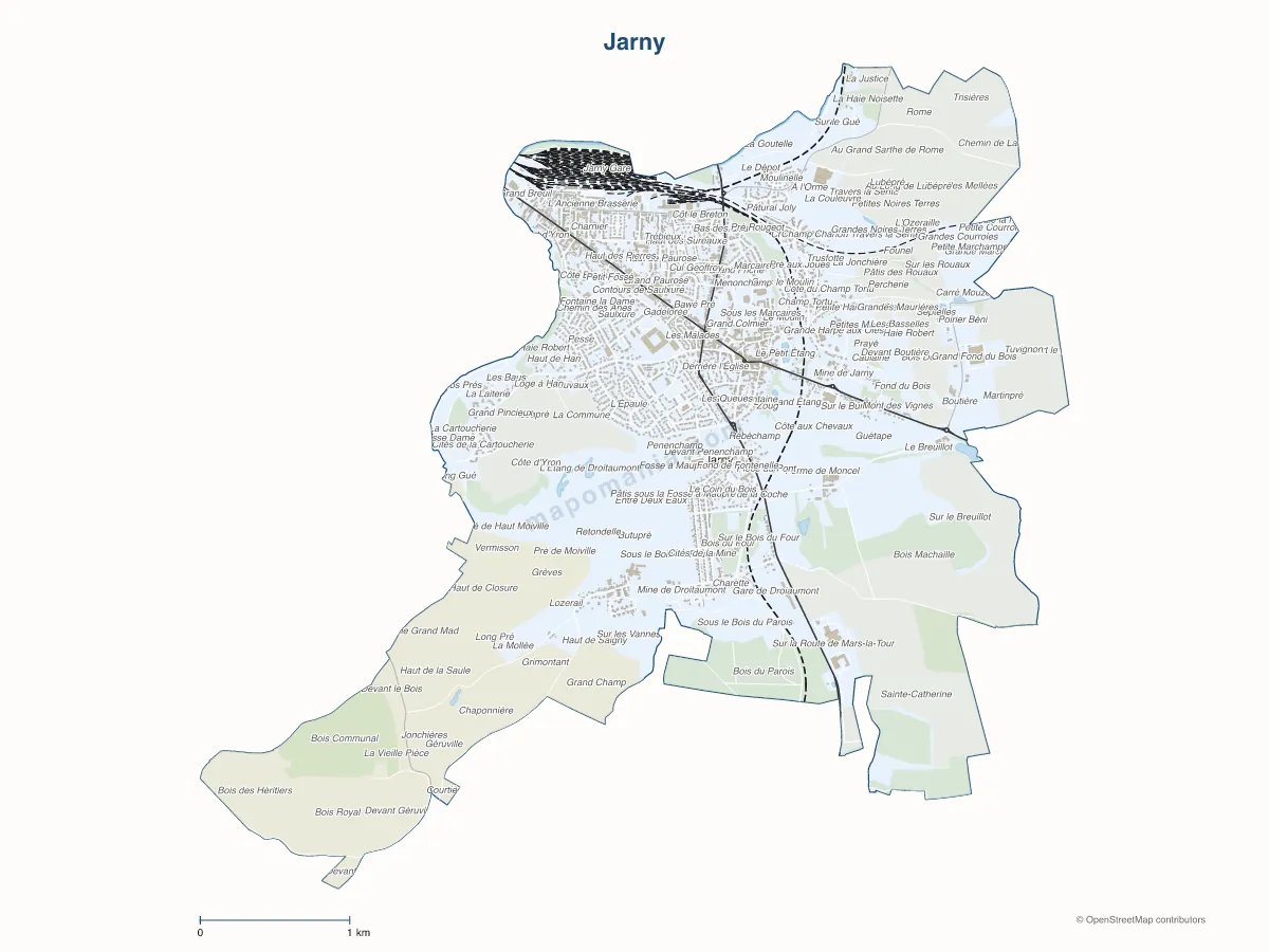 Carte de Jarny à personnaliser