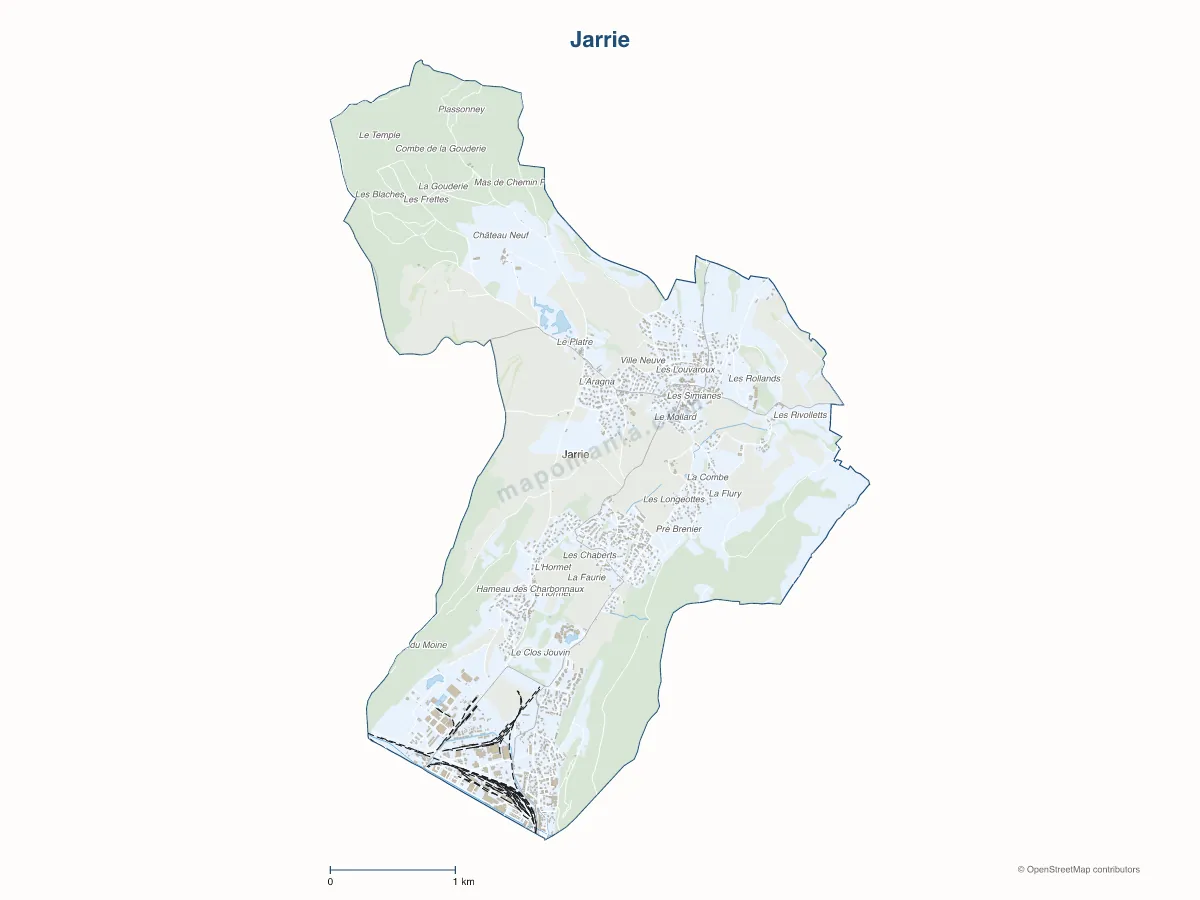 Carte de Jarrie à personnaliser