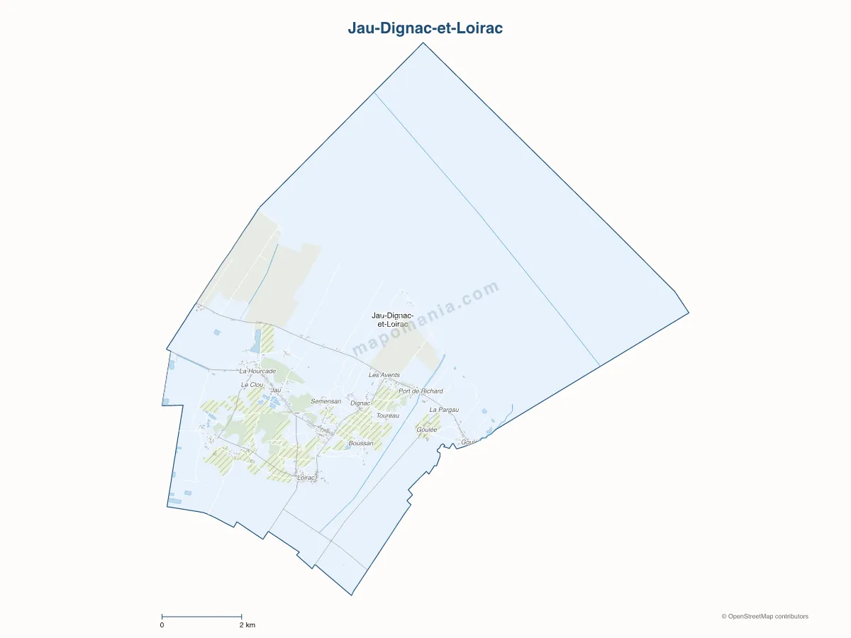 Carte de Jau-Dignac-et-Loirac à personnaliser