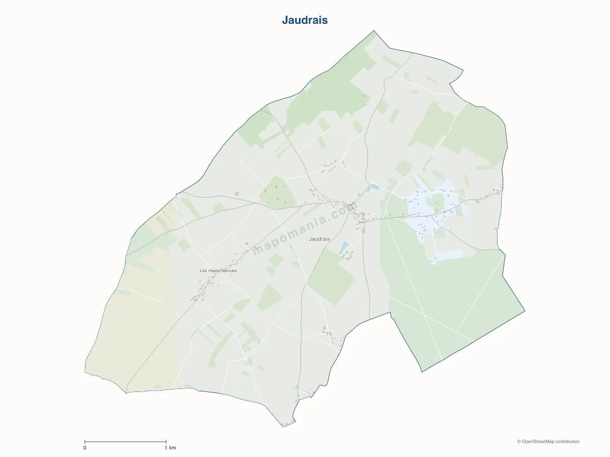 Carte de Jaudrais à personnaliser