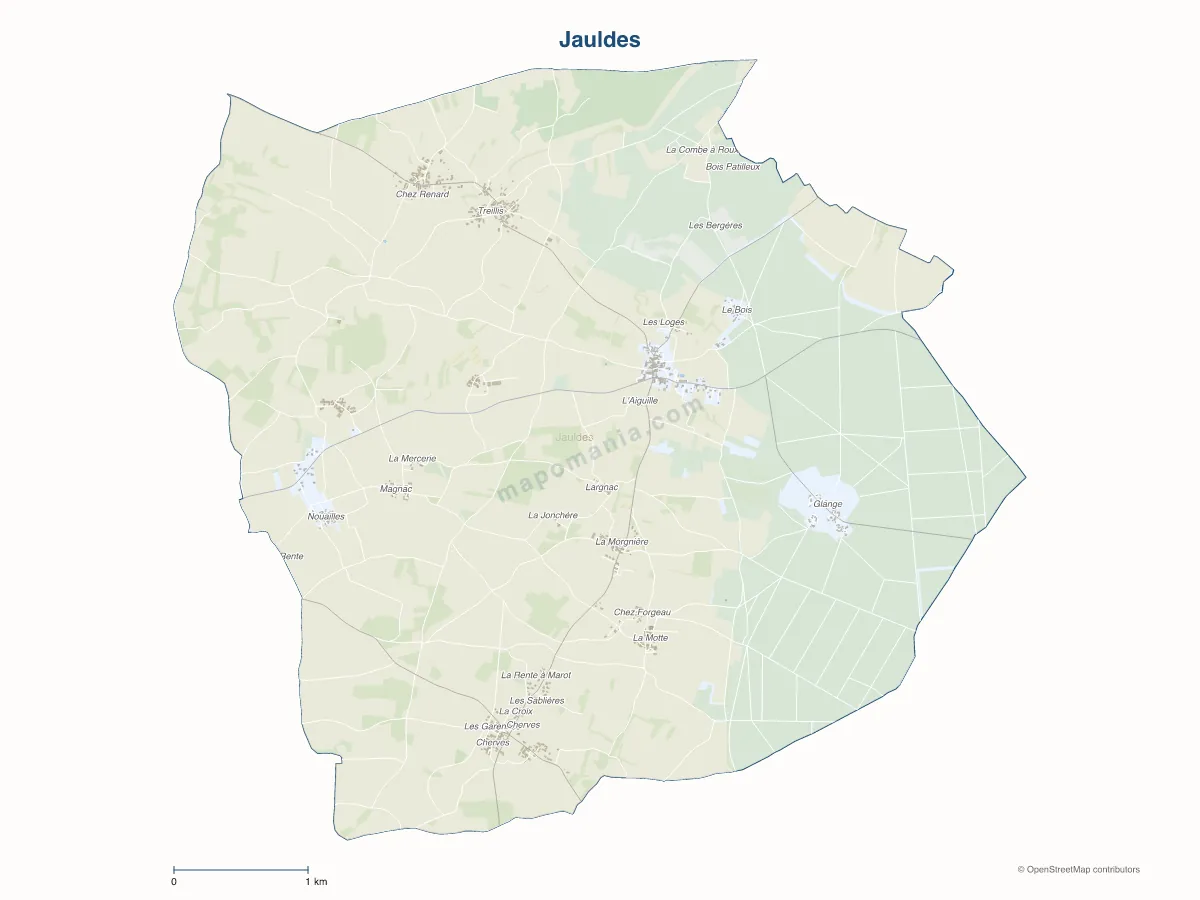 Carte de Jauldes à personnaliser