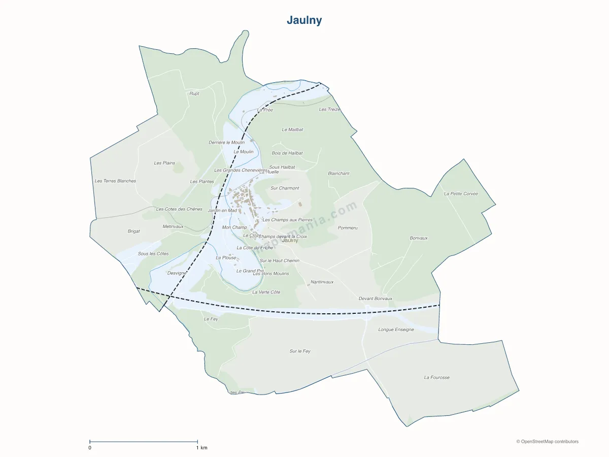 Carte de Jaulny à personnaliser