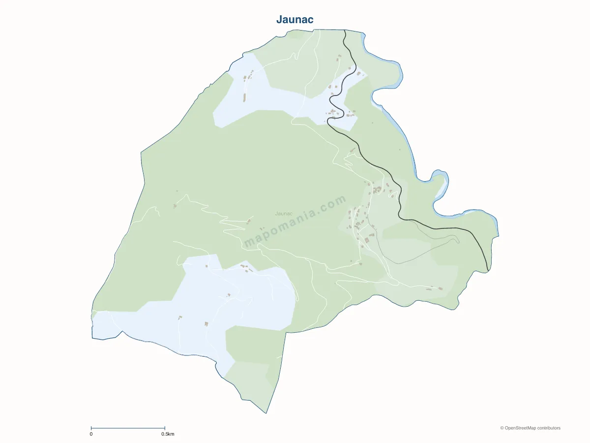 Carte de Jaunac à personnaliser