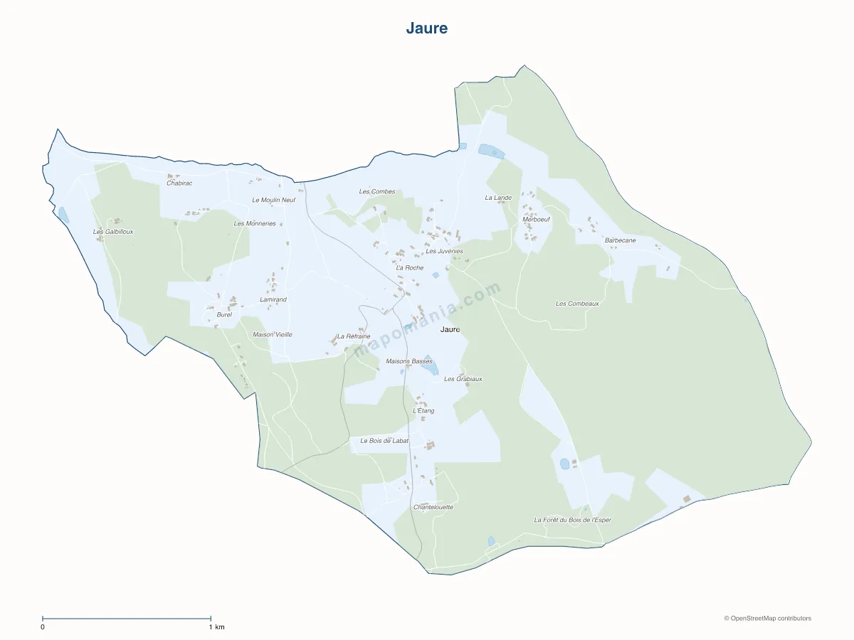Carte de Jaure à personnaliser