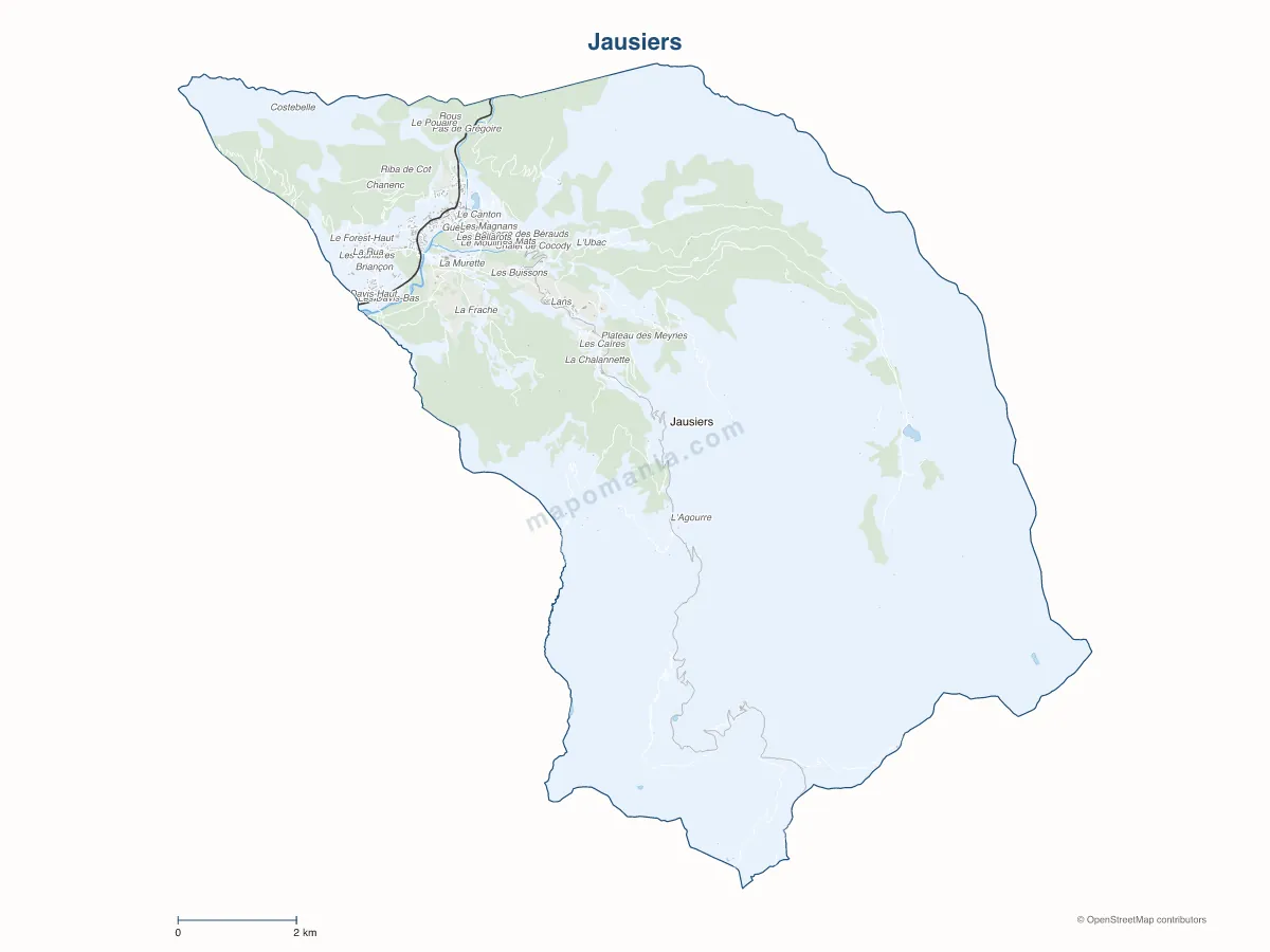 Carte de Jausiers à personnaliser