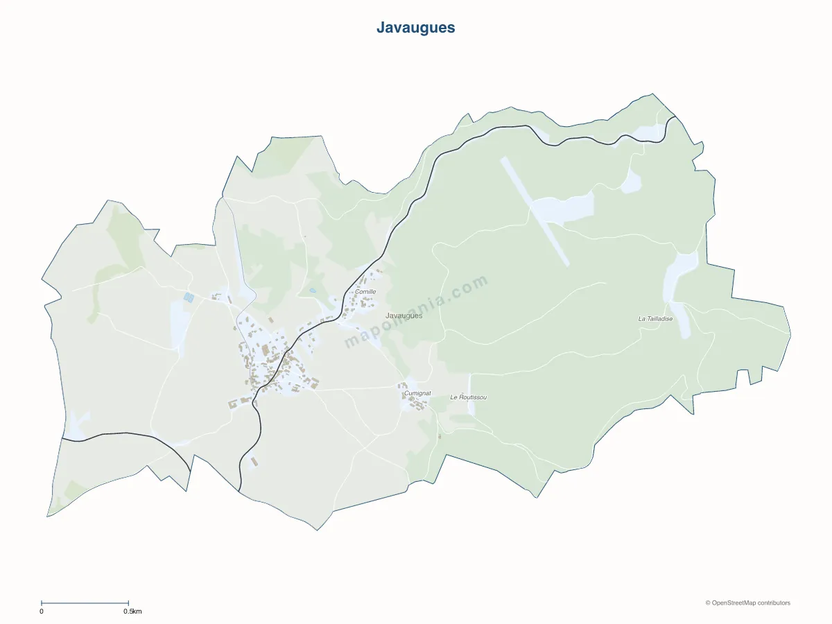 Carte de Javaugues à personnaliser