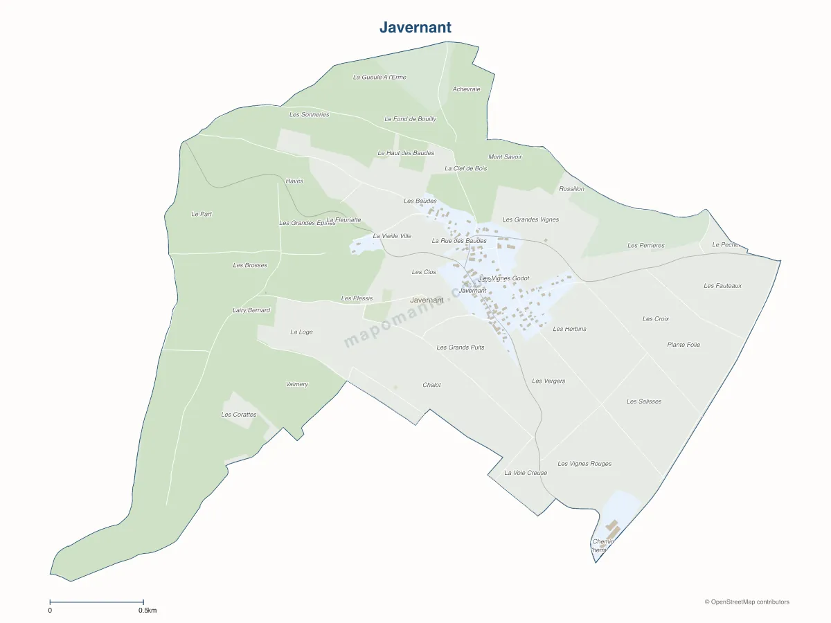 Carte de Javernant à personnaliser