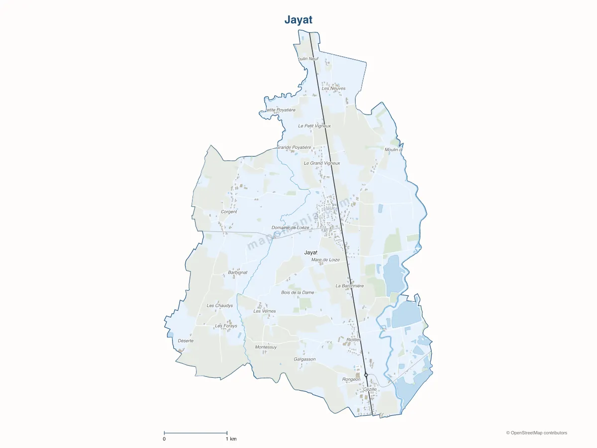 Carte de Jayat à personnaliser