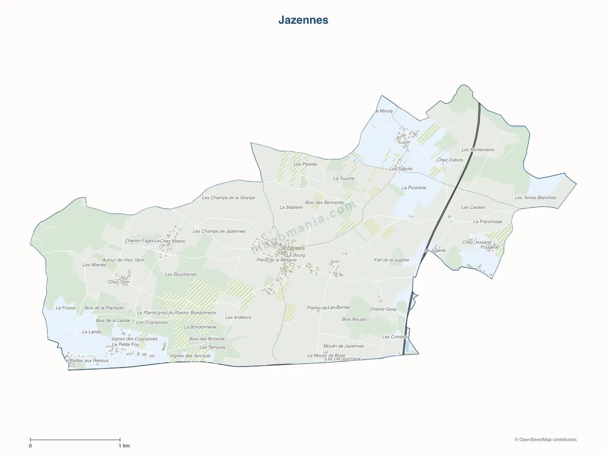 Carte de Jazennes à personnaliser