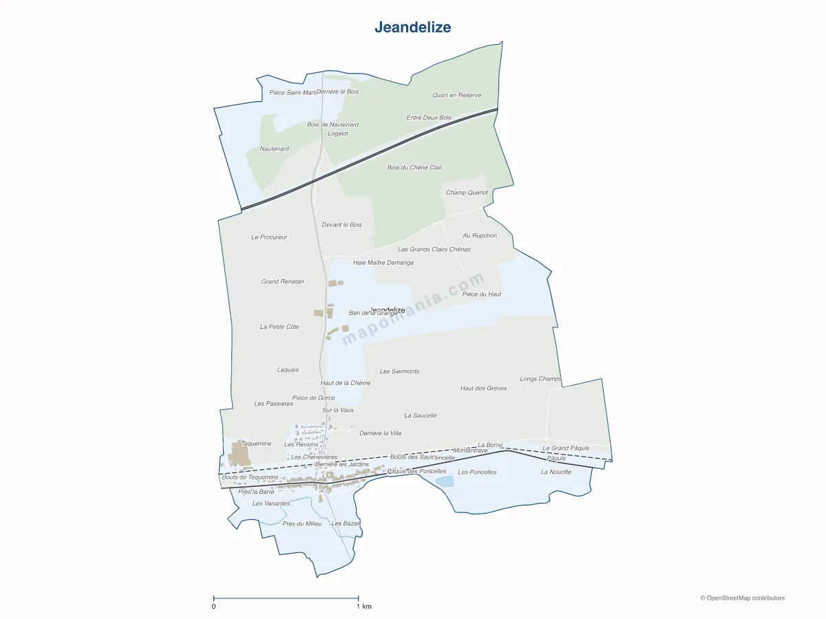 Carte de Jeandelize à personnaliser