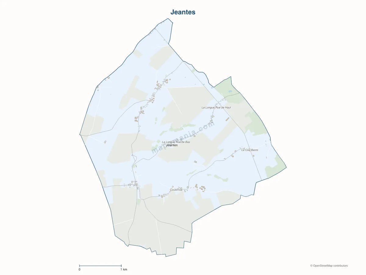 Carte de Jeantes à personnaliser