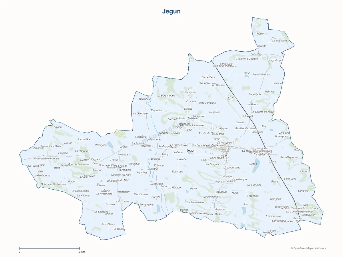 Carte de Jegun à personnaliser