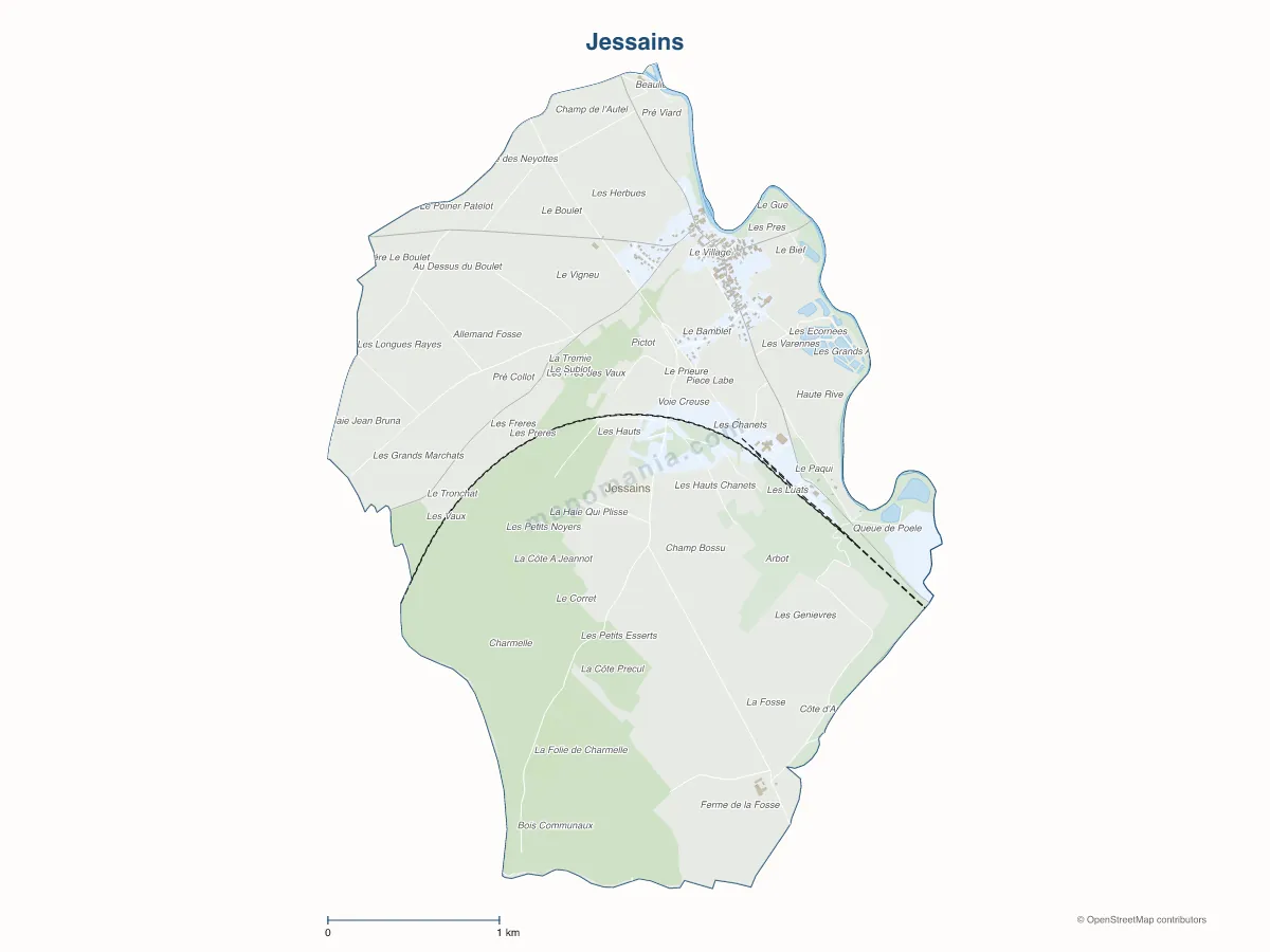 Carte de Jessains à personnaliser