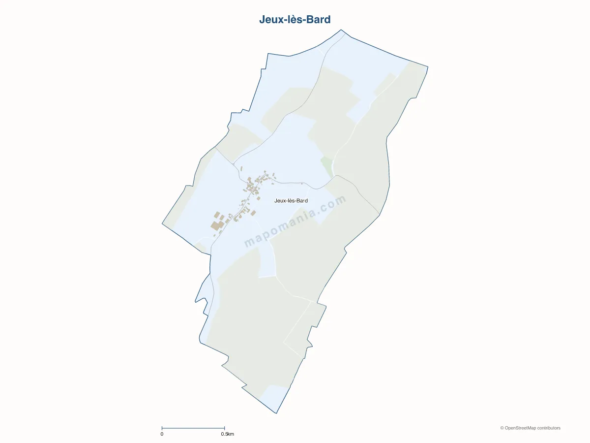 Carte de Jeux-lès-Bard à personnaliser