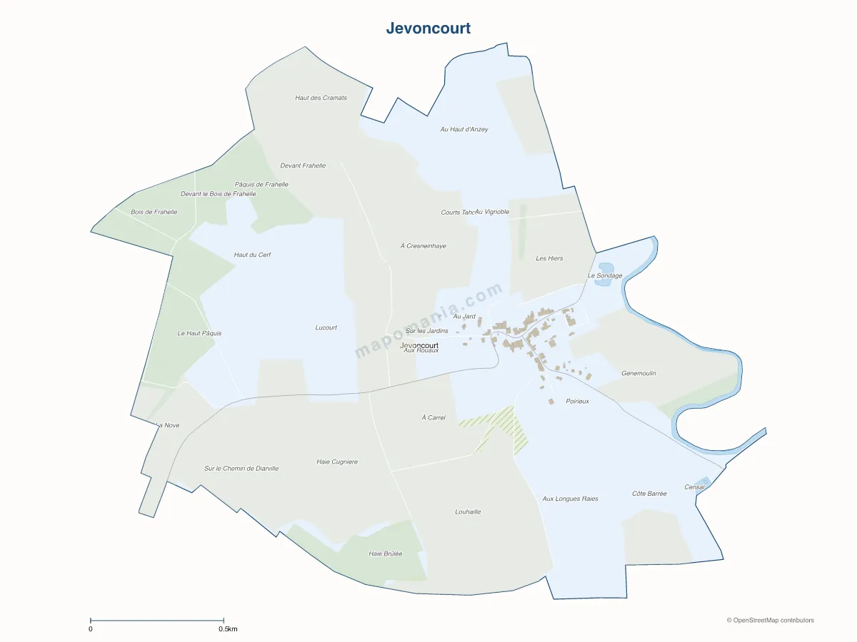 Carte de Jevoncourt à personnaliser