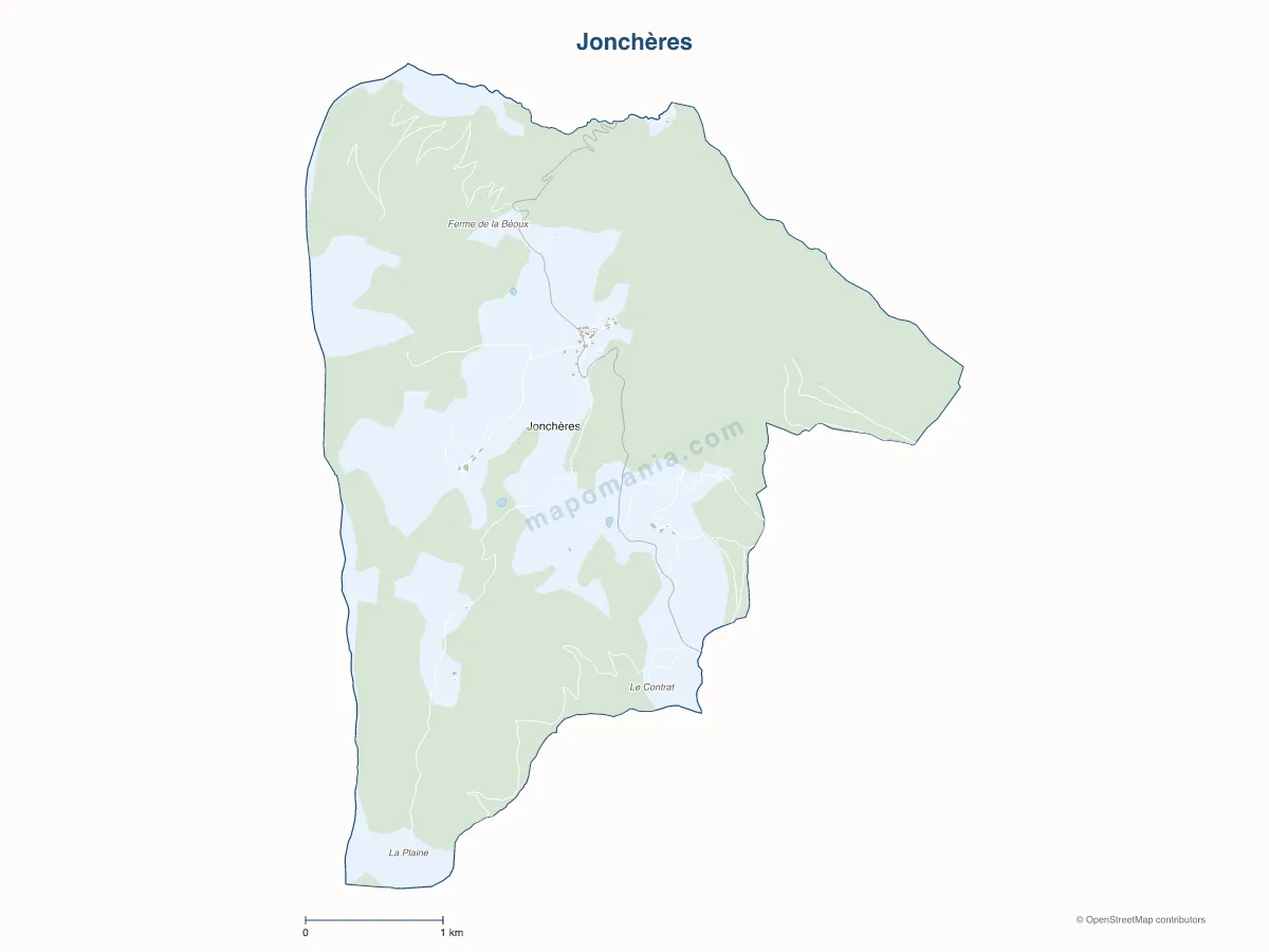 Carte de Jonchères à personnaliser