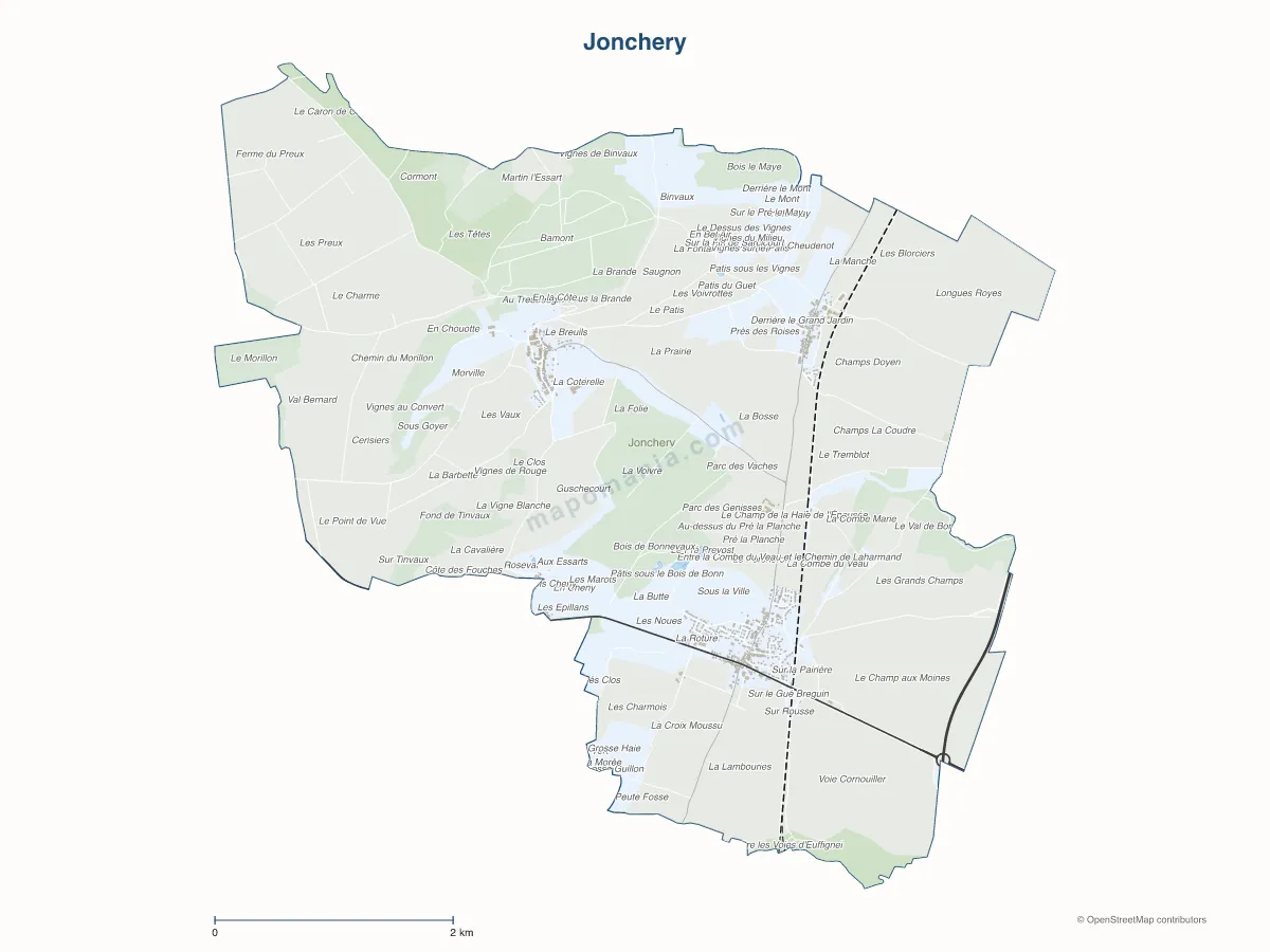Carte de Jonchery à personnaliser