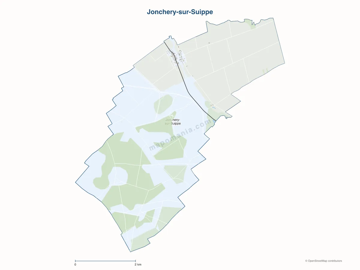 Carte de Jonchery-sur-Suippe à personnaliser