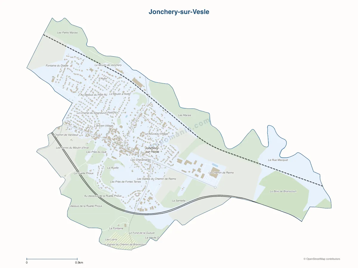 Carte de Jonchery-sur-Vesle à personnaliser