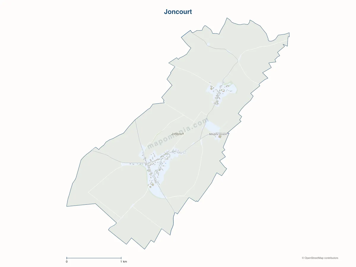 Carte de Joncourt à personnaliser