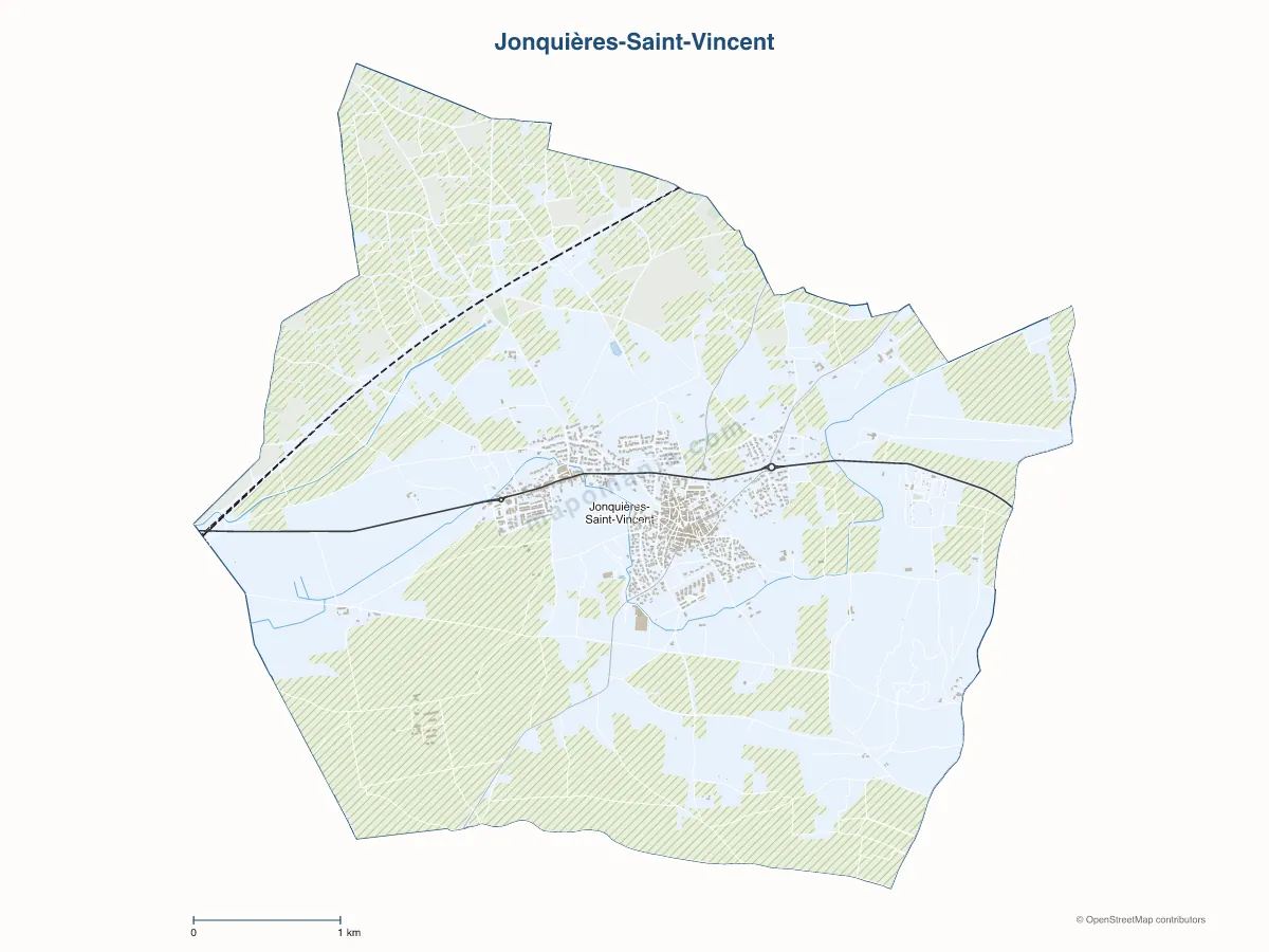 Carte de Jonquières-Saint-Vincent à personnaliser