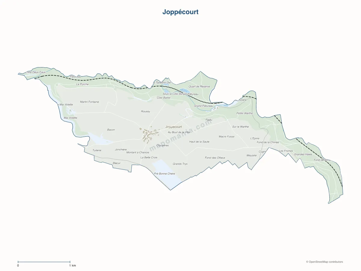 Carte de Joppécourt à personnaliser