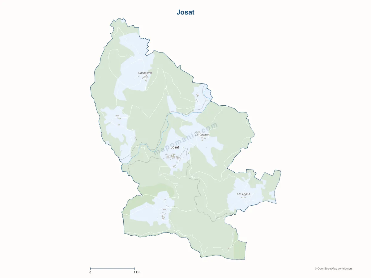 Carte de Josat à personnaliser