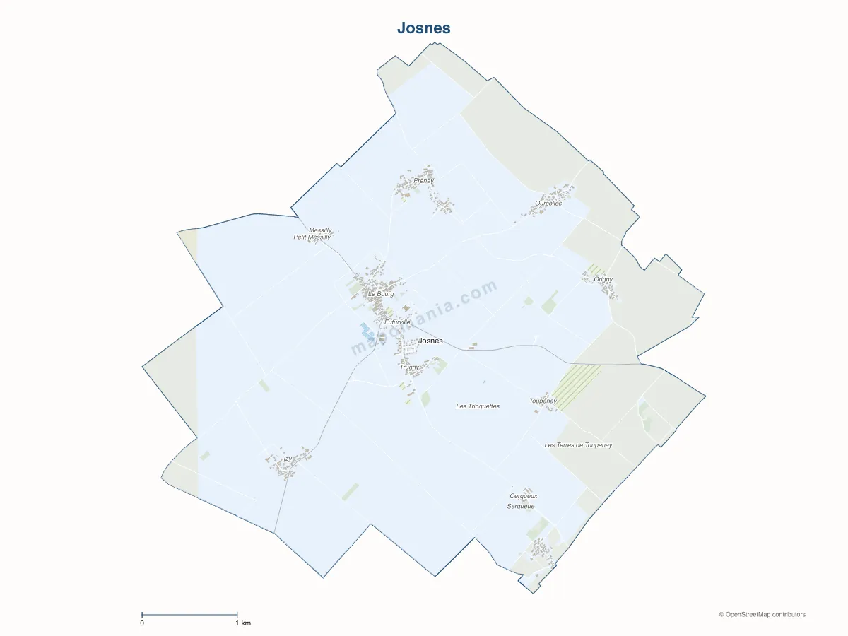 Carte de Josnes à personnaliser