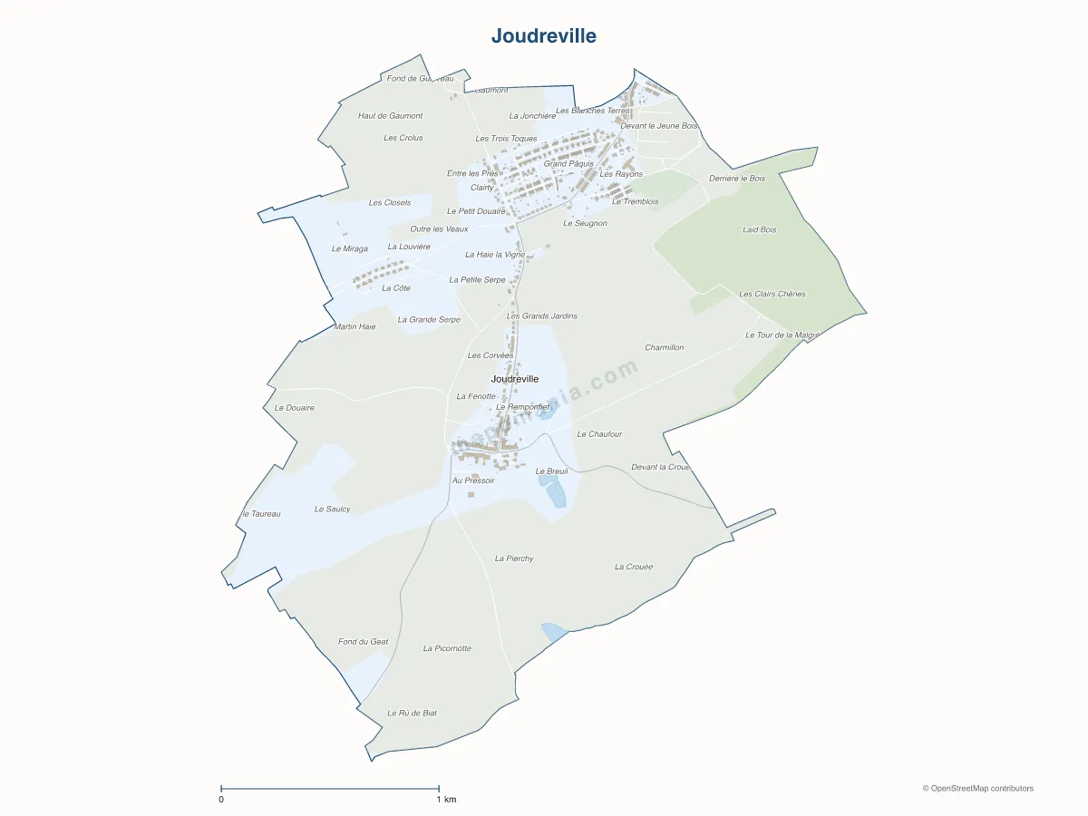 Carte de Joudreville à personnaliser