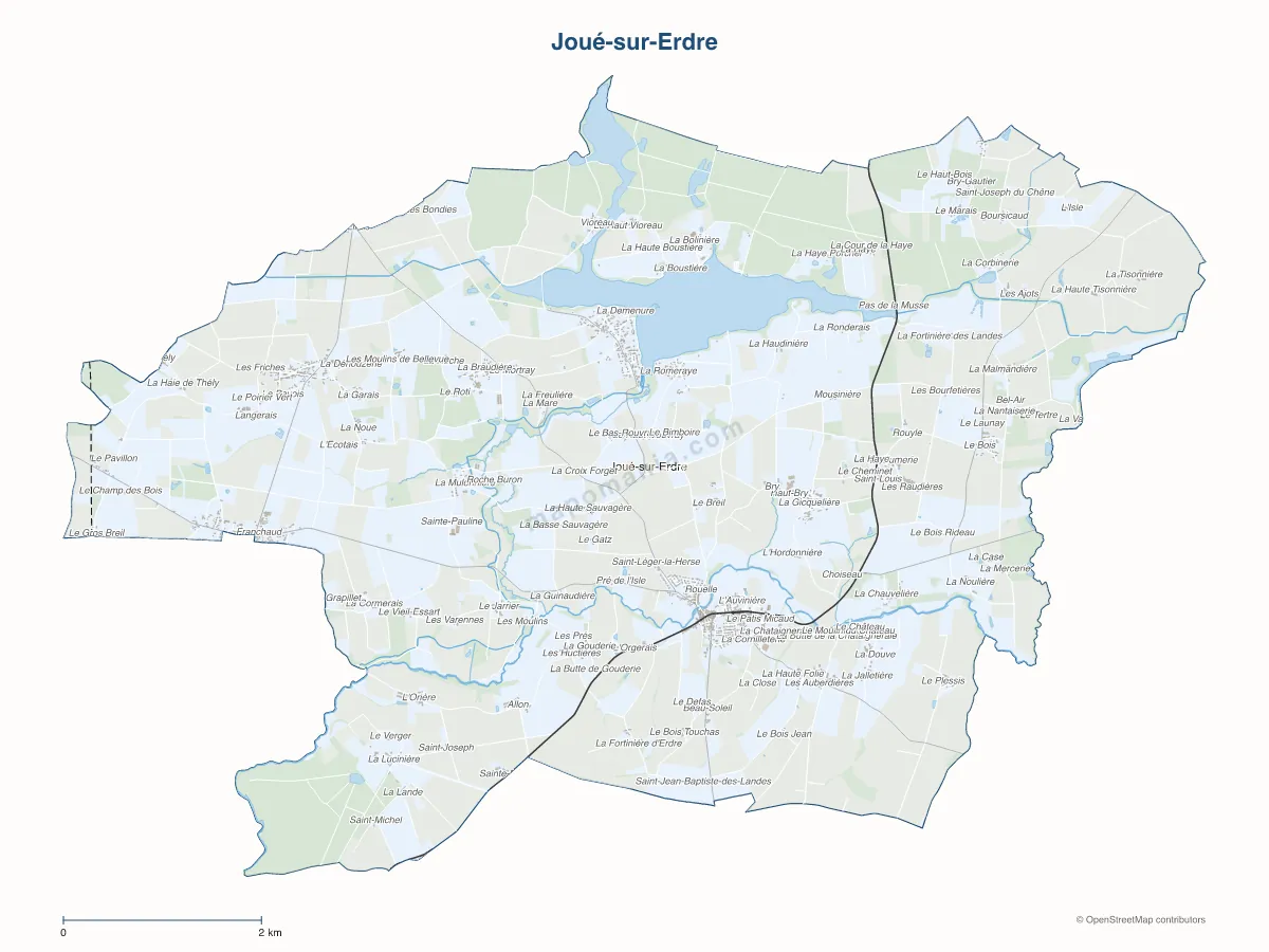 Carte de Joué-sur-Erdre à personnaliser