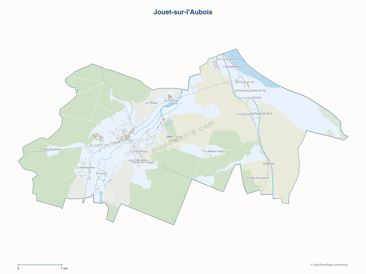 Carte de Jouet-sur-l'Aubois à personnaliser