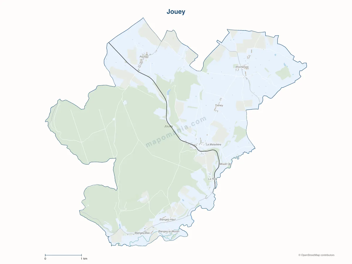 Carte de Jouey à personnaliser