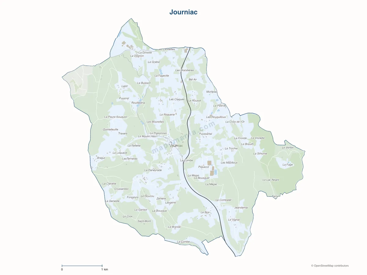 Carte de Journiac à personnaliser