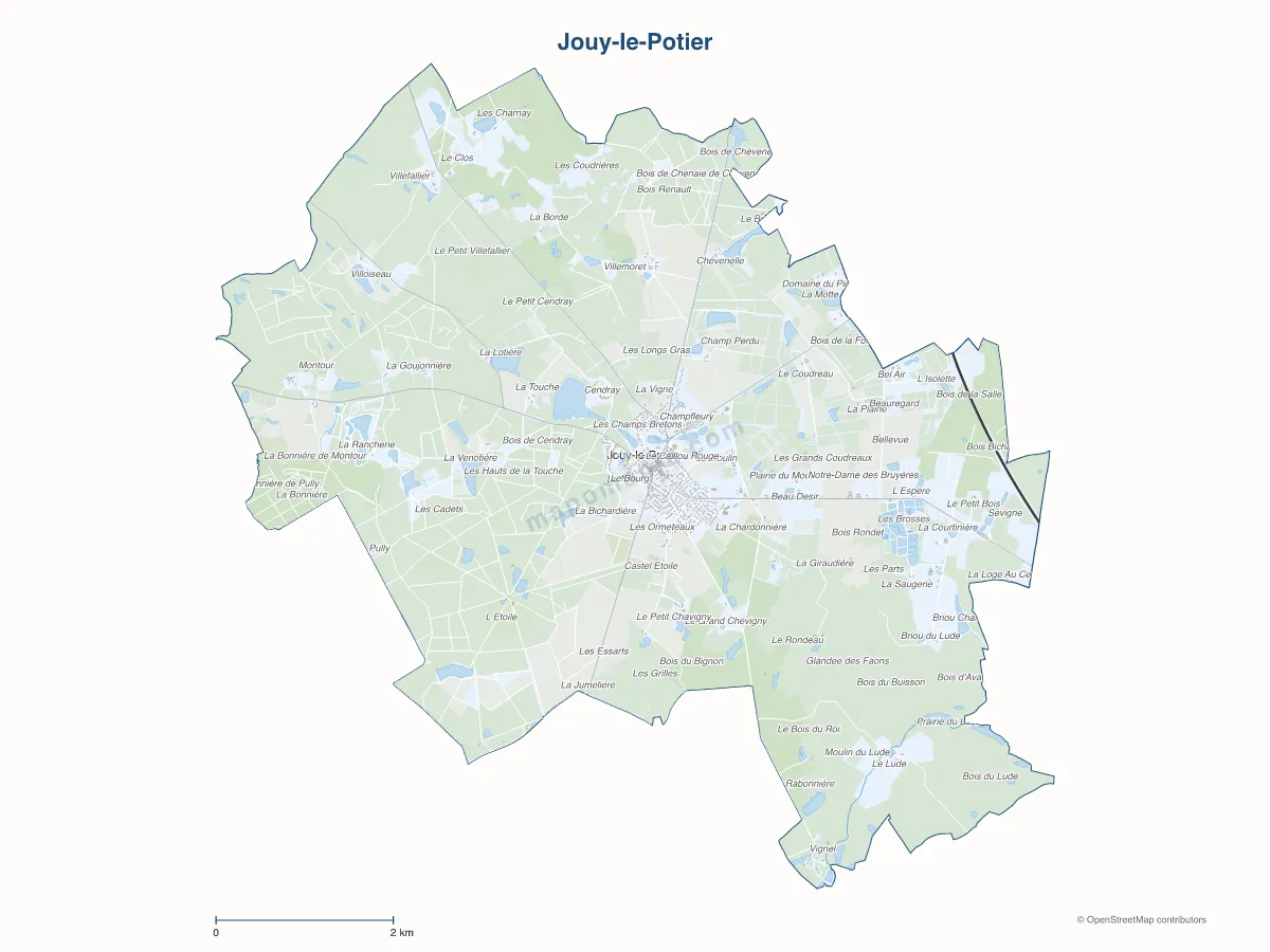 Carte de Jouy-le-Potier à personnaliser