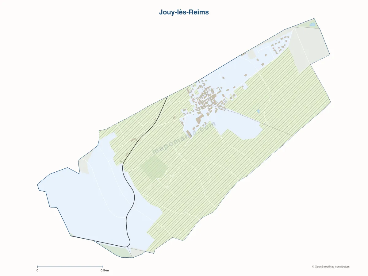 Carte de Jouy-lès-Reims à personnaliser