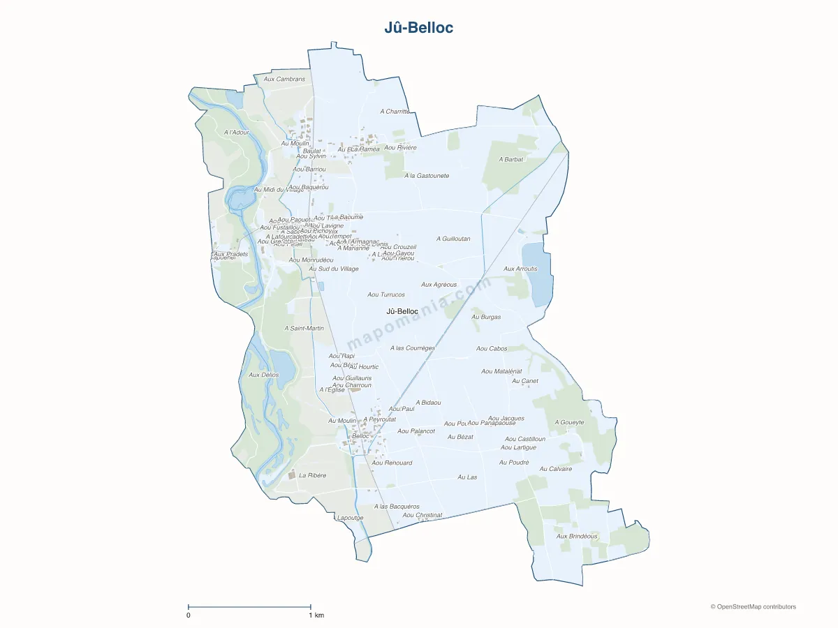 Carte de Jû-Belloc à personnaliser