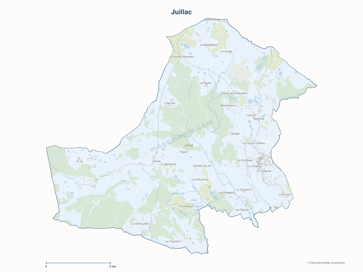 Carte de Juillac à personnaliser
