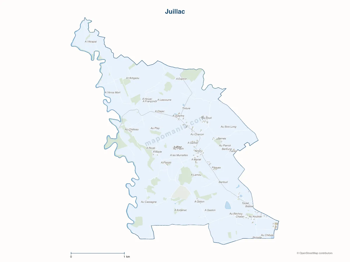 Carte de Juillac à personnaliser
