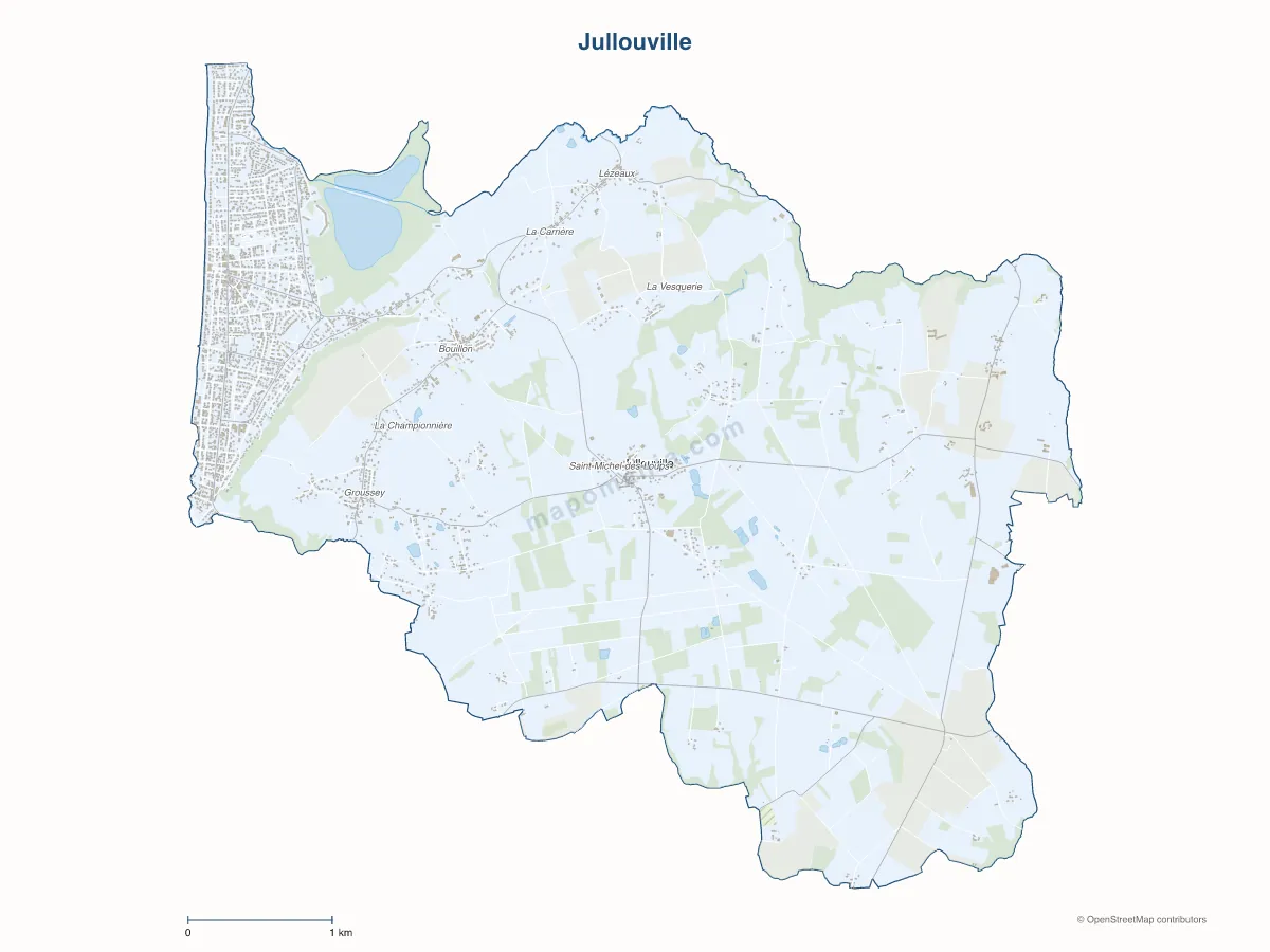 Carte de Jullouville à personnaliser