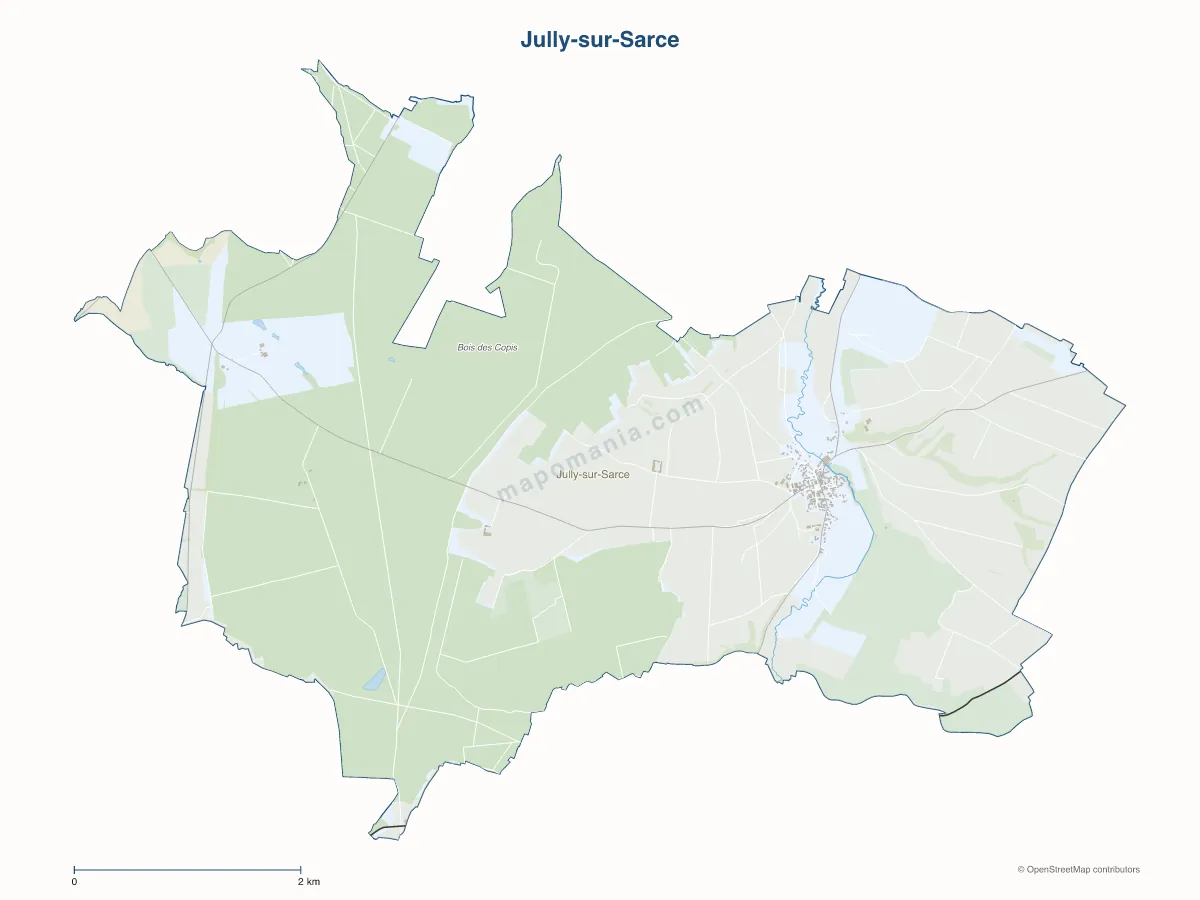 Carte de Jully-sur-Sarce à personnaliser