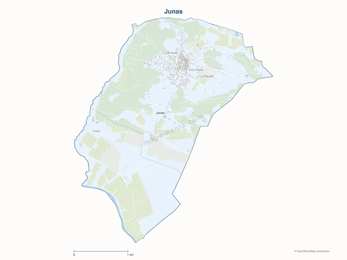 Carte de Junas à personnaliser